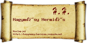 Hagymásy Hermiás névjegykártya